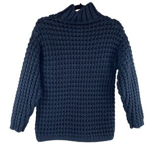 Skye’s the Limit chunky open knit turtleneck black pullover sweater